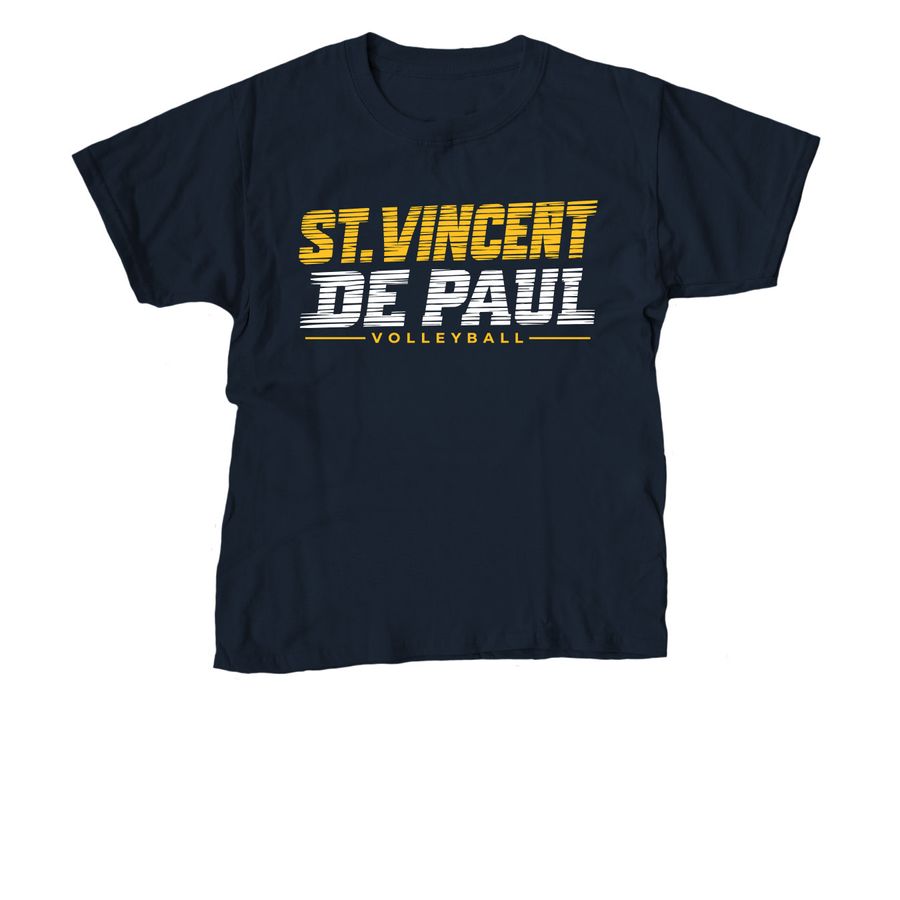 St. Vincent de Paul Volleyball - 2026, a Navy Youth Unisex Tee