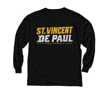 St. Vincent de Paul Volleyball - 2026, a Black Youth Long Sleeve Tee