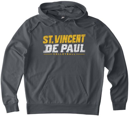 St. Vincent de Paul Volleyball - 2026, a Terrain Grey Allmade Organic French Terry Pullover Hoodie