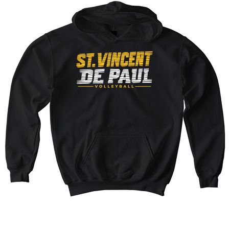 St. Vincent de Paul Volleyball - 2026, a Black Softstyle Youth Pullover Hoodie