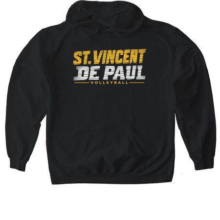 St. Vincent de Paul Volleyball - 2026, a Black Gildan Softstyle Pullover Hoodie