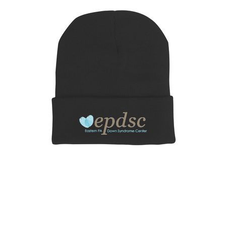 EPDSC Beanie, a Black Printed Cuffed Beanie