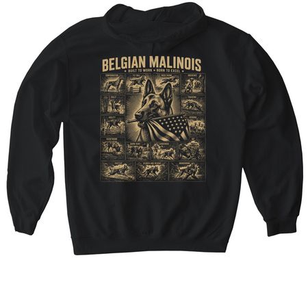 Malinois Do It All, a Black Gildan Softstyle Pullover Hoodie