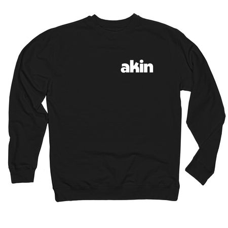 Akin Values Hoodies, a Black Midweight Crewneck Sweatshirt