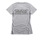 The Billboard, a Dark Heather Grey Women's Slim Fit Tee (back-view)