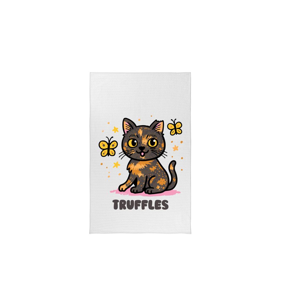 Tea Towels by @trufflesthetortie, a White Tea Towel