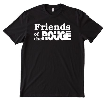 FOTR Watershed Map - White Logo, a Deep Black Allmade Heavyweight Recycled Cotton Tee