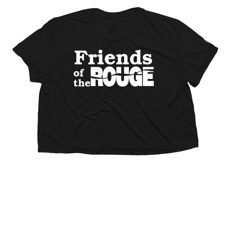 FOTR Watershed Map - White Logo, a Black Women?s Flowy Cropped Tee