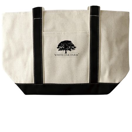 White Oak Farm- Tote Bags, a Natural/Black Large Two-Tone Canvas Tote Bag