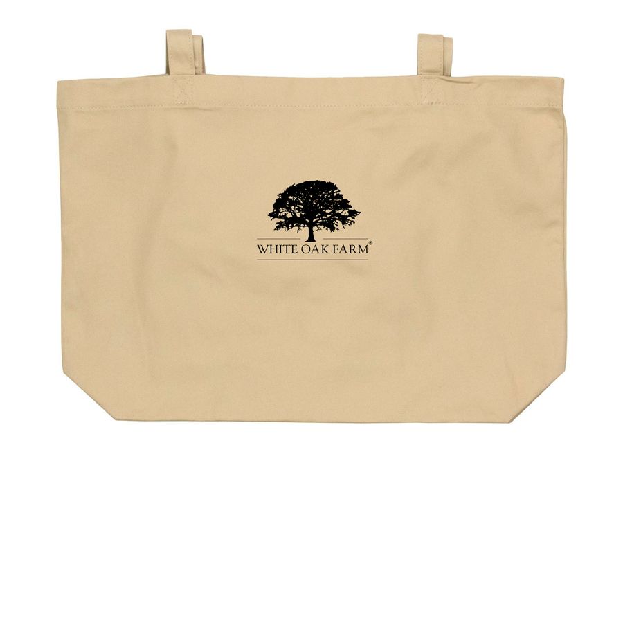 White Oak Farm- Tote Bags, a Oyster Large Organic Cotton Tote Bag