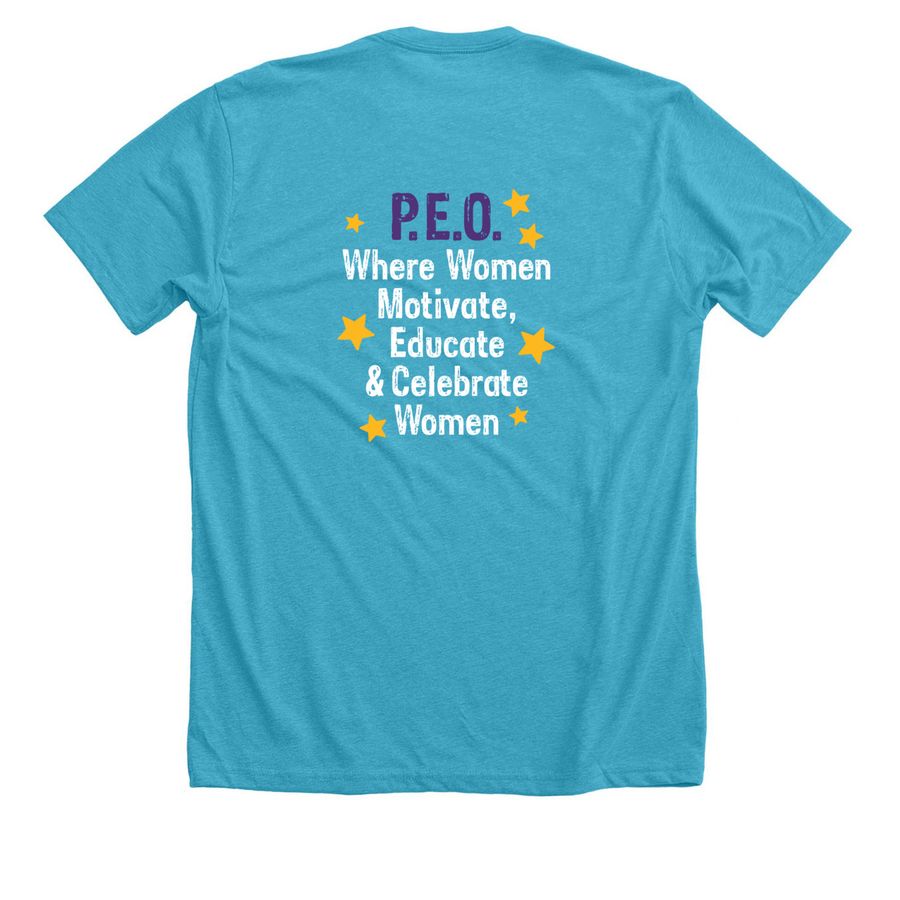Walk Today for Women Tomorrow, a Heather Aqua Premium Unisex Tee (back-view)