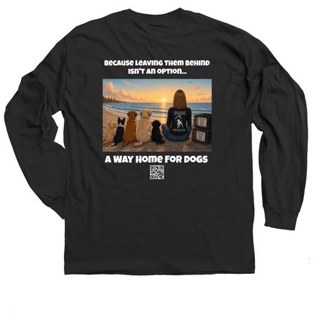 We don't leave them behind, a Black Classic Long Sleeve Tee