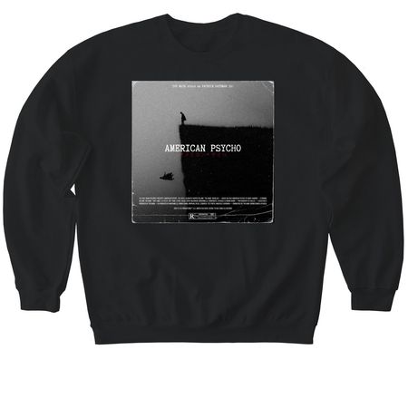 American Psycho Album Cover, a Black Softstyle Crewneck Sweatshirt