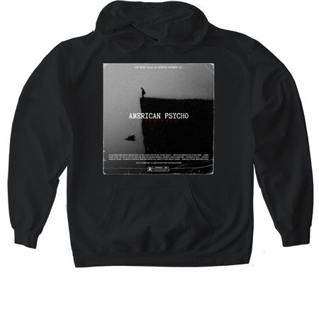 American Psycho Album Cover, a Black Gildan Softstyle Pullover Hoodie