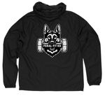 Feral Fit Canines, a Black Quarter-Zip Windbreaker (back-view)