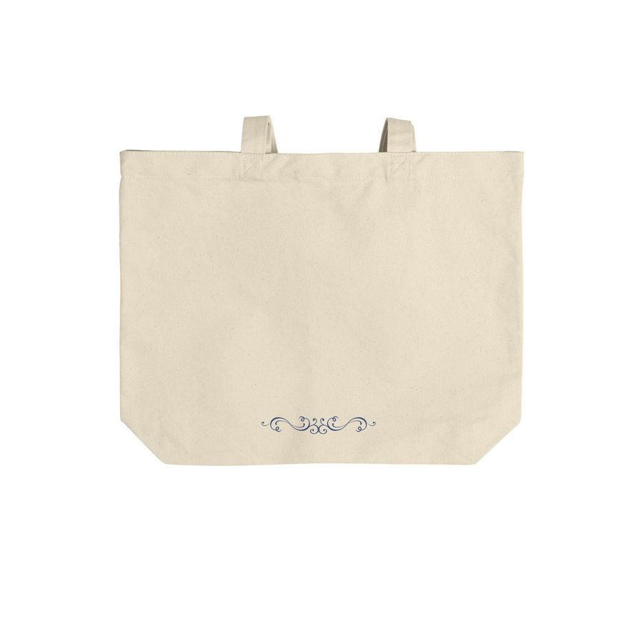 Spring 2026 Tote Bag, a Natural Cotton Canvas Tote Bag (back-view)