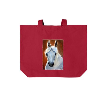 Horse by Tyler&nbsp;, a Deep Red Cotton Canvas Tote Bag