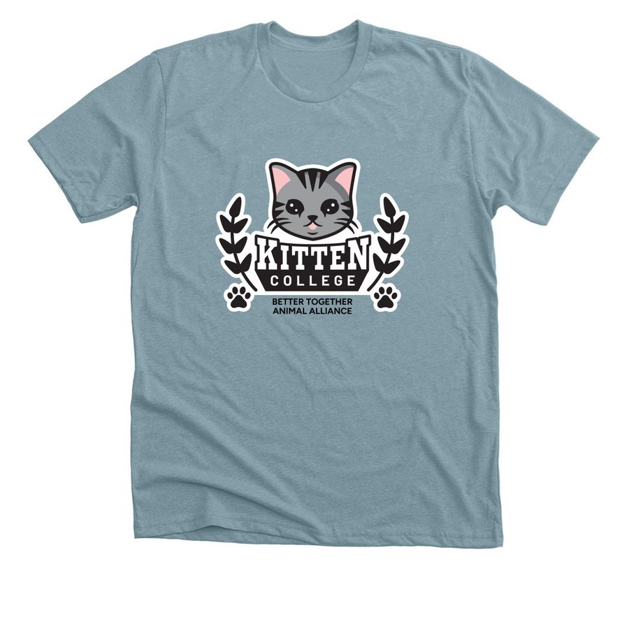 Kitten College&nbsp;, a Heather Blue Lagoon Premium Unisex Tee