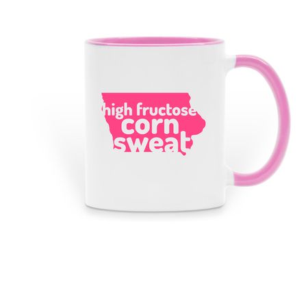 High Fructose Corn Sweat Let's Go Girls Mug, a Pink Two-Tone Ceramic Mug