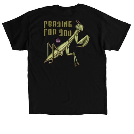 Praying Mantis Front/Back, a Black Classic Unisex Tee (back-view)