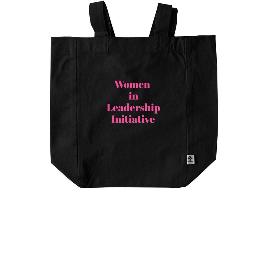 Women in Leadership Initiative bags!, a Black Recycled Cotton Tote Bag