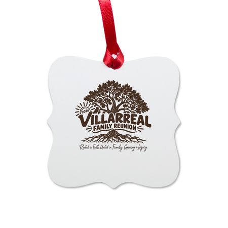 2026 Villarreal Family Reunion Ornament, a White Aluminum Square Ornament