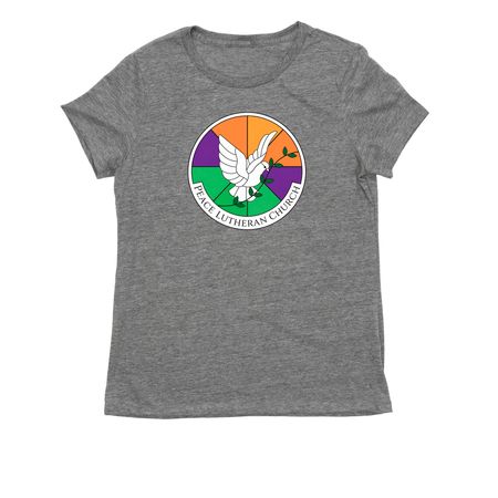 Peace logo, a Aluminum Grey Allmade Eco Triblend Women?s Tee
