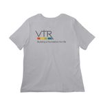 The VTR Collection, a Solid Athletic Grey Women?s Relaxed Cotton Tee (back-view)