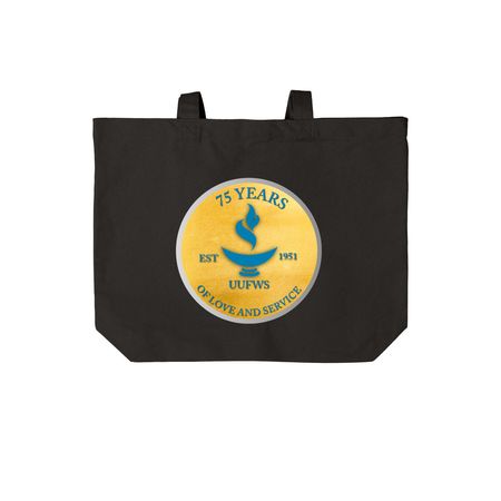 75th Anniversary Totes, a Deep Black Cotton Canvas Tote Bag