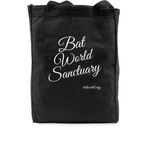Bat World Sanctuary Tote, a Black Recycled Cotton Tote Bag (back-view)