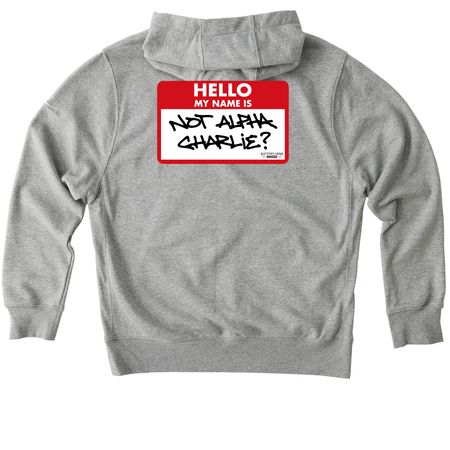 Hello My Name Is, a Dark Grey Heather Nike Club Fleece Pullover Hoodie