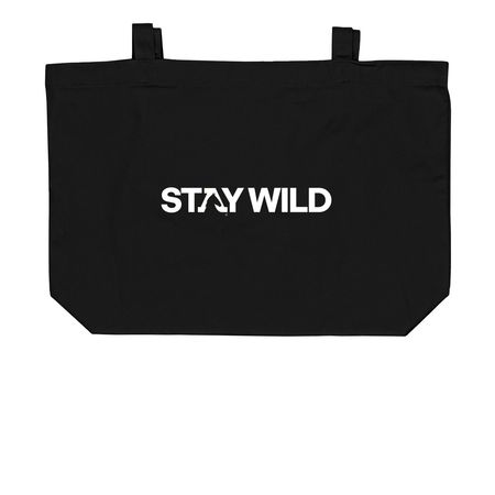 Stay Wild Tote, a Black Large Organic Cotton Tote Bag
