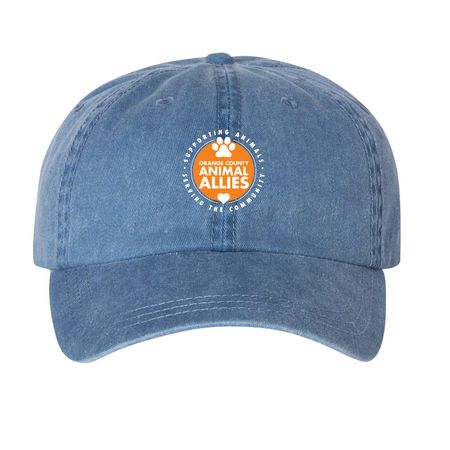 OC Animal Allies Hats!, a Royal Blue Printed Pigment Dye Baseball Cap