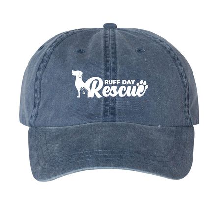 Ruff Day Rescue Hats, a Navy Printed Pigment Dye Baseball Cap