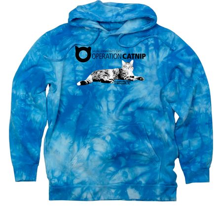 Spay & Neuter Saves Lives in Tie Dye!, a Aqua Blue Tie Dye Pullover Hoodie