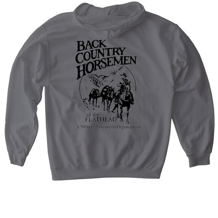 Long Sleeve/Back Logo, a Charcoal Gildan Softstyle Pullover Hoodie (back-view)