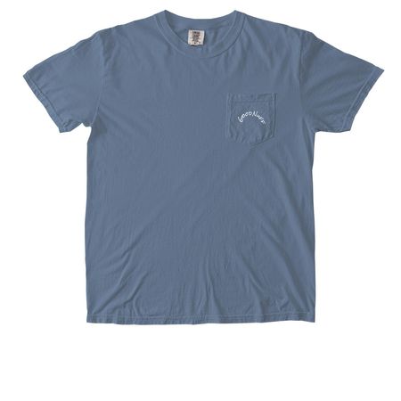 Warranty, a Blue Jean Comfort Colors Pocket Tee (back-view)