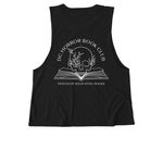 Talk spooky to me Tee, a Deep Black Allmade Eco Triblend Women?s Muscle Tank (back-view)