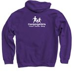 Send Girls to Camp 2026, a Purple Pullover Hoodie (back-view)