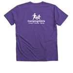 Send Girls to Camp 2026, a Purple Rush Premium V-Neck Tee (back-view)