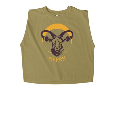 Bighorn Uterus Tees & Shirts - Front Logo, a Faded Army Women's Heavyweight Garment Dye Muscle Tee