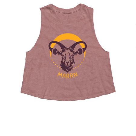 Bighorn Uterus Tees & Shirts - Front Logo, a Heather Mauve Women's Cropped Racerback Tank