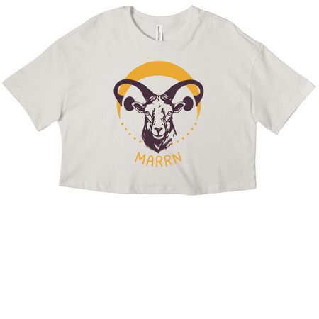 Bighorn Uterus Tees & Shirts - Front Logo, a Vintage White Women?s Cropped Cotton Tee