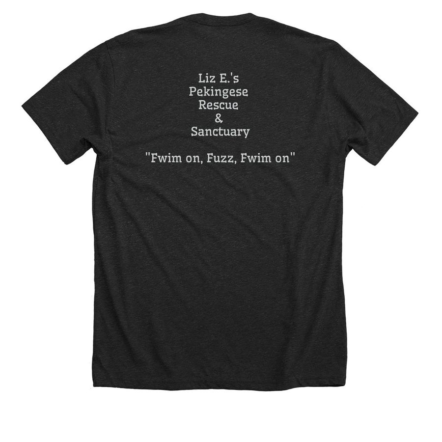 Fuzz, a Dark Grey Heather Premium Unisex Tee (back-view)