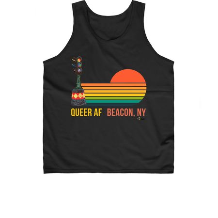 QUEER AF: Beacon, a Black Classic Unisex Tank Top