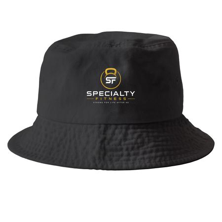 SPECIALTY FITNESS, a Black Printed Bucket Hat