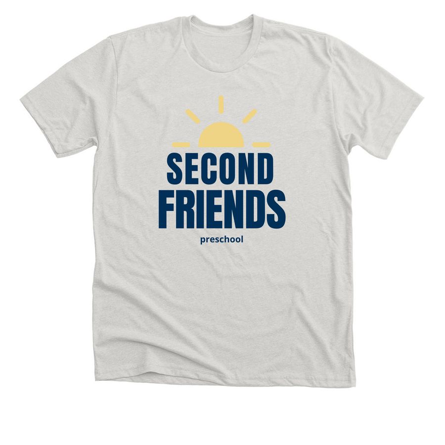 Second Friends Sun, a Heather Cement Premium Unisex Tee