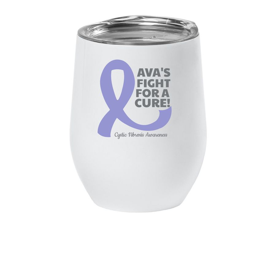 Fight For A Cure, a White Insulated Wine Cup