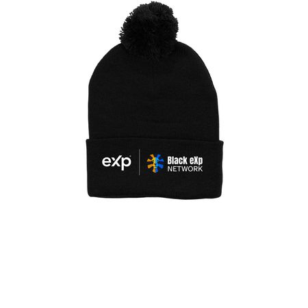 B.E.N. Winter Beanie, a Black Printed Pom-Pom Beanie