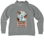 Monarch Meadows, a Aluminum Grey Heather Allmade Women?s Organic CVC Zip-Up Hoodie (back-view)